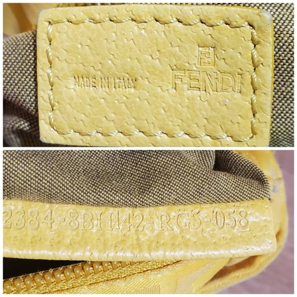 Authentic FENDI Zucca Zip Code Shoulder Yellow Bag - Picture 4 of 12